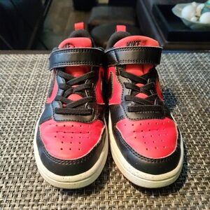 Nike Kids Red and Black Velcro Sneakers